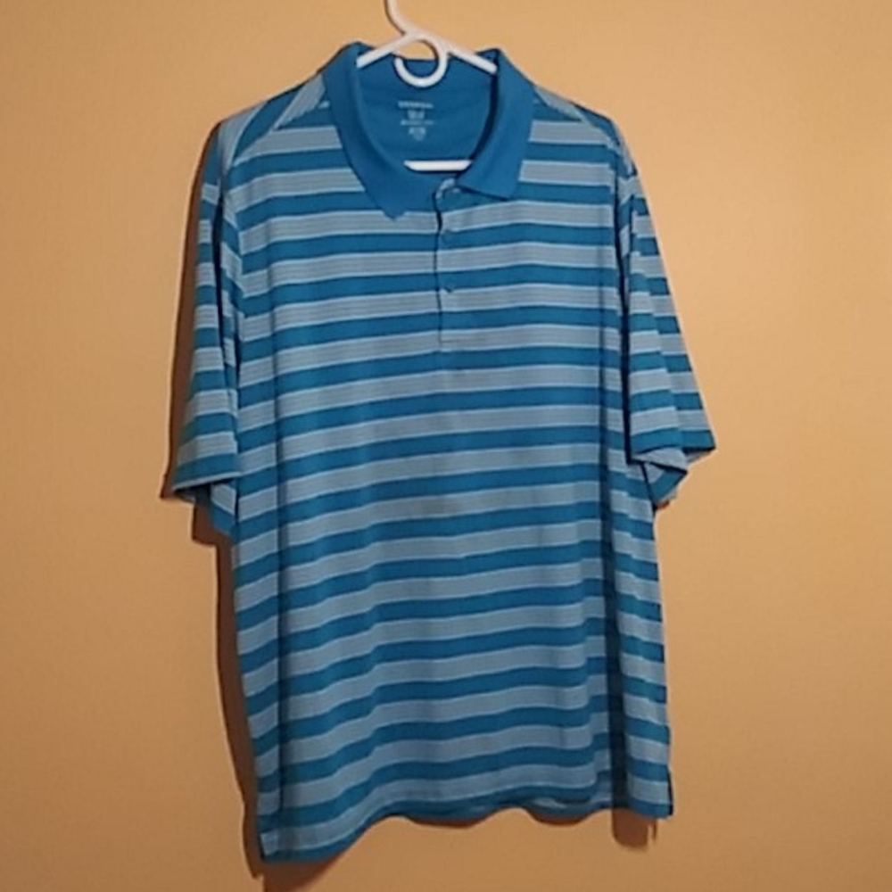 George Golf Polo Blue and White Stripe Shirt